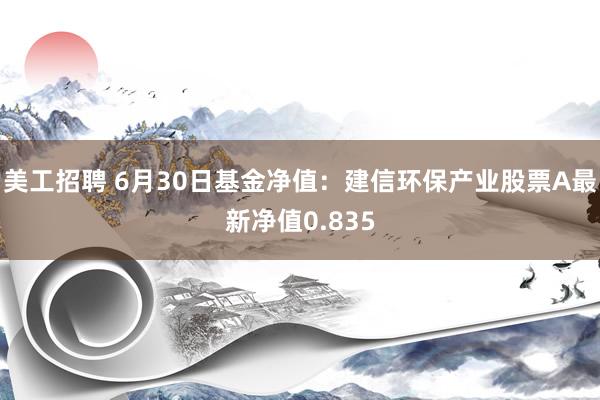 美工招聘 6月30日基金净值：建信环保产业股票A最新净值0.835